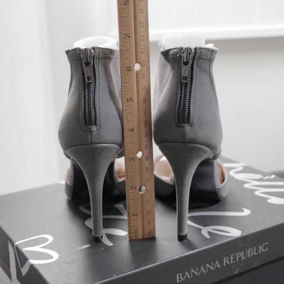 Banana Republic "Juliet" Grey Peep Toe Bootie Sandals - Size 6 - Picture 5 of 8